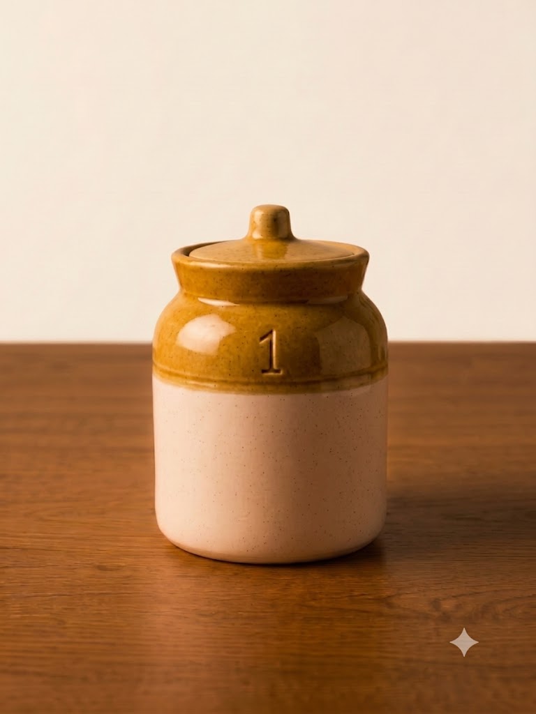 Barniwala 500 ML Ceramic Cylindrical Storage Jar with Lid | Premium Kitchen Container for Pickle, Achar, Spices, Sugar, Tea, Coffee, Dry Fruits & Snacks | Stylish Pantry Organizer & Food Storage Canister