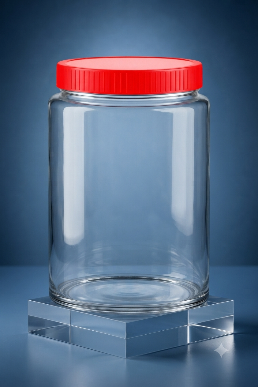 Barniwala Airtight Glass Jar with Red Lid