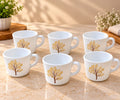 Cello Prince Tree of Life Cup Set of 6, 130 ml, White Tea and Coffee Cups