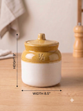Barniwala 250 ML Ceramic Cylindrical Storage Jar with Lid | Premium Kitchen Container for Pickle, Achar, Spices, Sugar, Tea, Coffee, Dry Fruits & Snacks | Stylish Pantry Organizer & Food Storage Canister