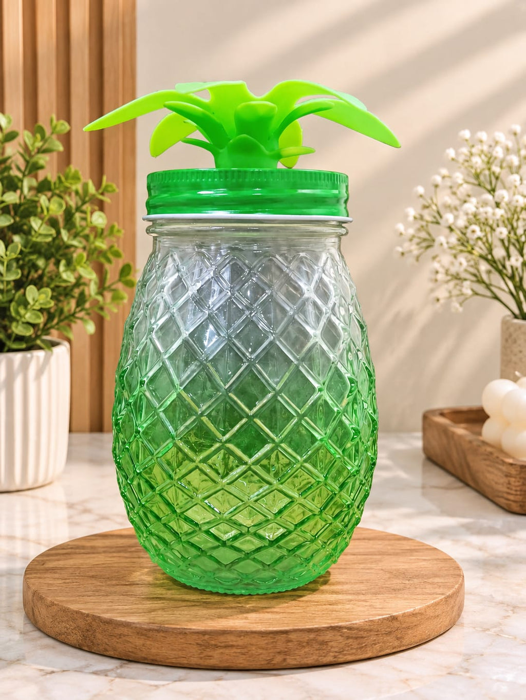 Barniwala 1 Pc Mason Jar with Lid | Glass Storage & Drinking Jar | Multipurpose Glass Jar for Juice, Water, Milk, Smoothies, Cold Coffee & Beverages | Kitchen & Home Use