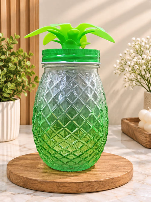 Barniwala 1 Pc Mason Jar with Lid | Glass Storage & Drinking Jar | Multipurpose Glass Jar for Juice, Water, Milk, Smoothies, Cold Coffee & Beverages | Kitchen & Home Use