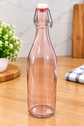 Barniwala Swing Top Glass Bottle with Airtight Clamp Lid, Reusable Beverage & Storage Bottle for Water, Juice, Milk, Cold Drinks, Syrups & Kitchen Storage