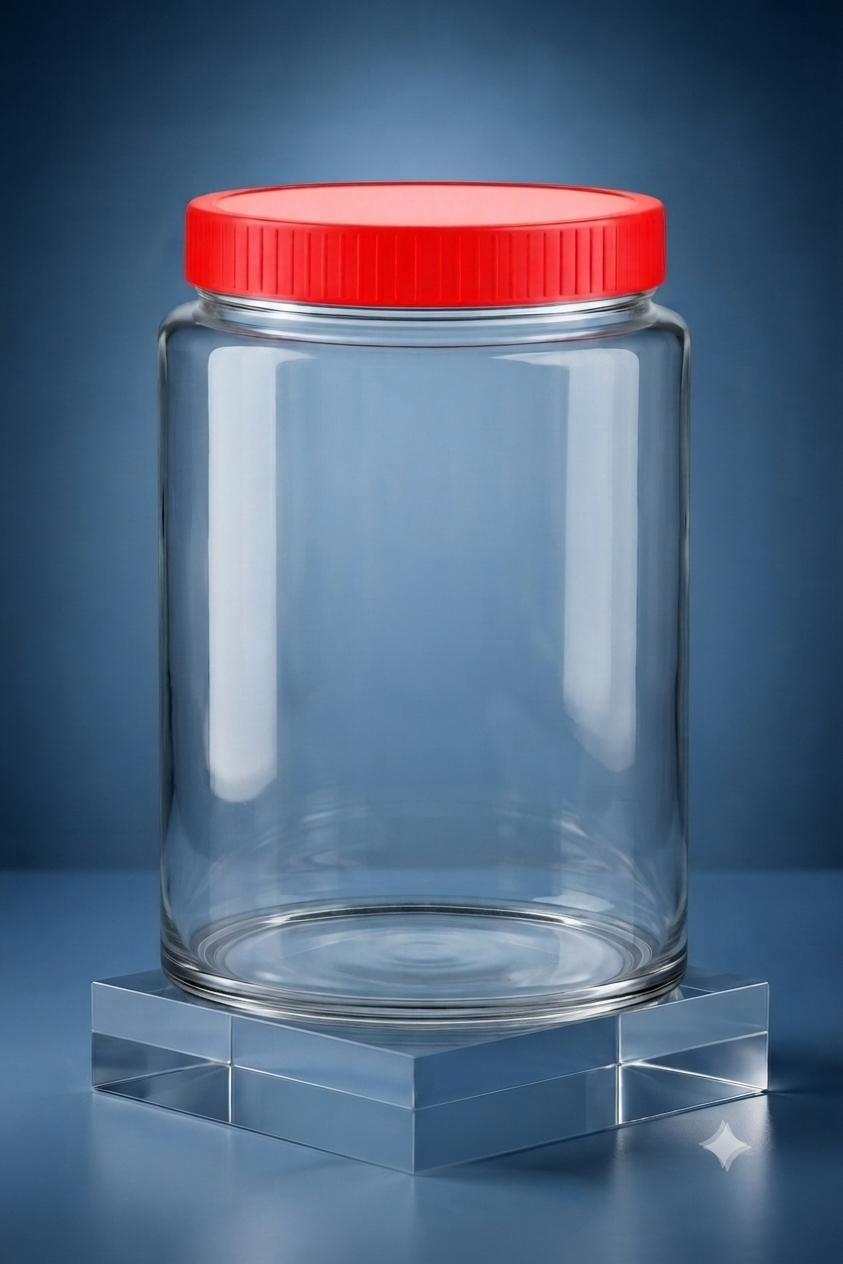 Barniwala Airtight Glass Jar with Red Lid