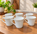 BHARTA Pari Small Cup Set of 6 | 180 ML Tea & Coffee Cups with Elegant Gold Line | Stylish Beverage Cups for Home, Office & Dining
