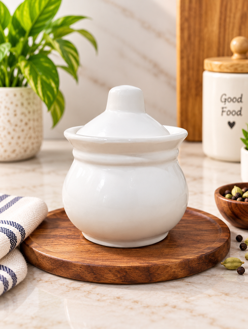 150 ML Ceramic Fancy Handi Loota Jar with Lid | Pack of 6| Decorative Multipurpose Storage Container for Kitchen, Spices, Dry Fruits & Condiments | Stylish Ceramic Jar Set
