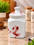 Barniwala 500 ML Ceramic Cutting Storage Jar with Lid | Decorative Kitchen Canister for Dry Fruits, Snacks, Spices, Pickle, Tea & Coffee | Elegant Ceramic Pantry Storage Container | Stylish Kitchen Organizer