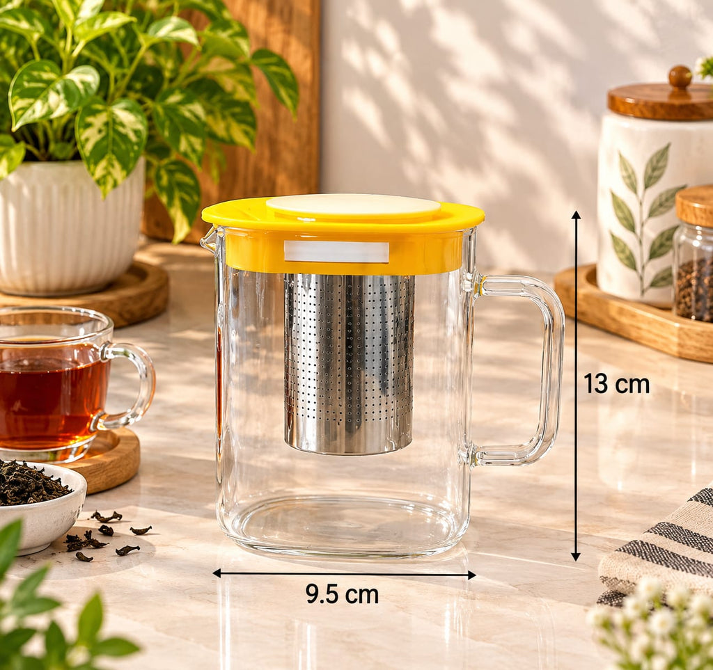 Barniwala Borosilicate Glass Coffee Mugs Set of 6 | Transparent Heat Resistant Glass Cups with Handles | Premium Tea, Coffee, Milk & Beverage Cups for Home, Kitchen, Office & Café