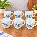 Writing      Cello Ricca Blue Primrose Cups 100 ML, Pack of 6 | Floral Printed Tea Cups for Tea, Coffee, Milk & Espresso | Elegant Small Cups for Home, Office & Daily Use