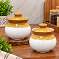 Barniwala 350 ML Ceramic Loota Handi Storage Jar with Lid | Traditional & Decorative Kitchen Container for Pickle, Achar, Spices, Sugar, Tea, Coffee, Dry Fruits & Snacks | Food Storage Pot