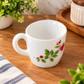 CELLO Ricca Imperial Rose Cup Set of 6, 100 ML | Elegant Floral Printed Tea & Coffee Cups | Stylish Small Cups for Home, Office & Serving