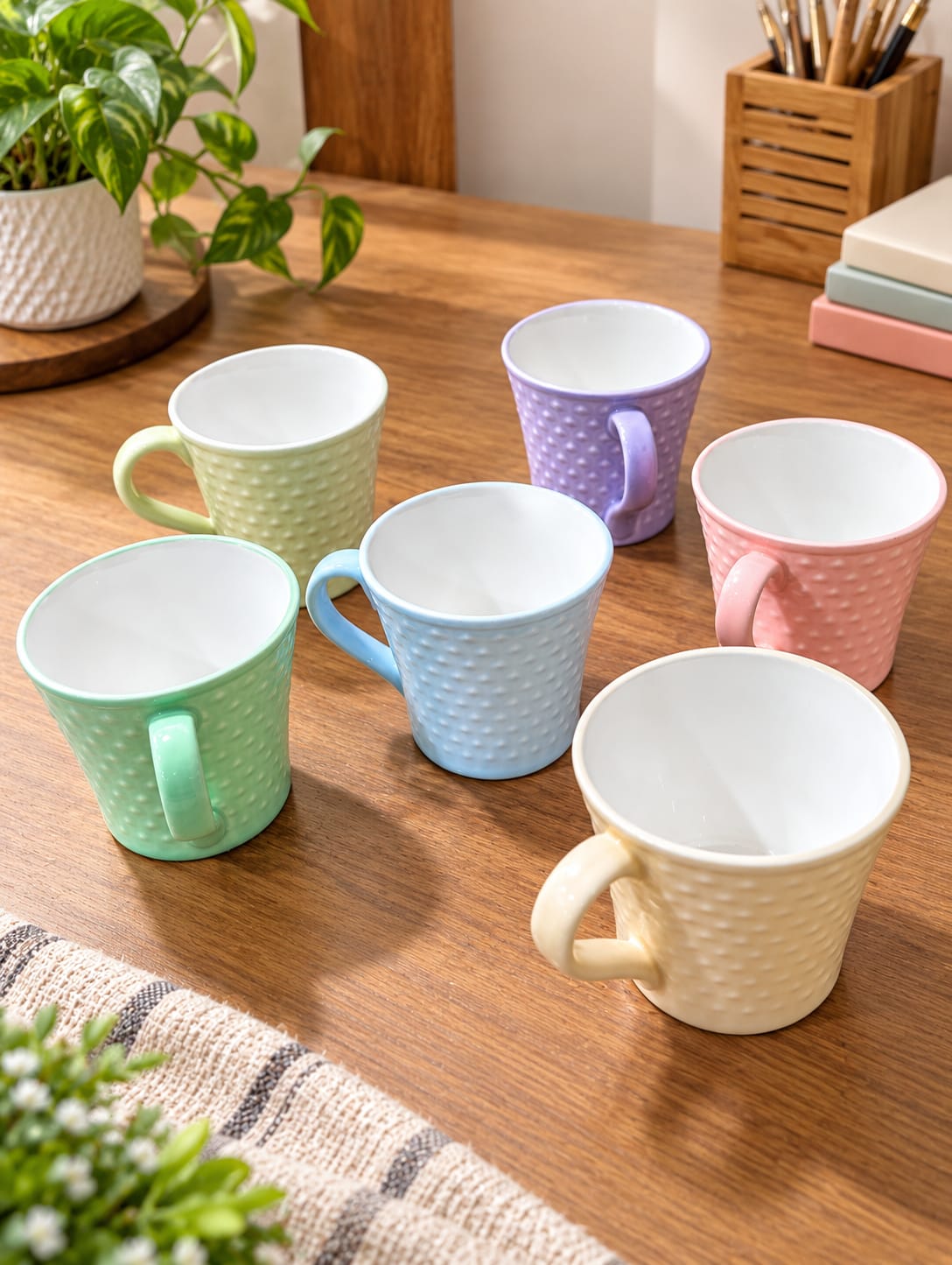 BHARAT CUP SET 6 PCS SOHA SMALL – IMPRESSION SERIES MIX COLOUR 180 ML | Stylish Tea & Coffee Cups | Multi colour Cup Set for Home, Office & Gifting