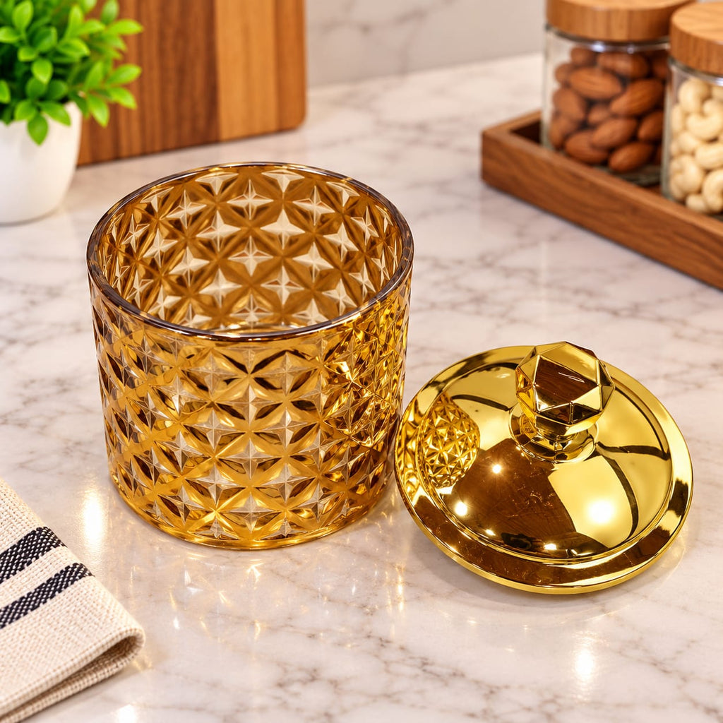 Barniwala Deluxe Canister 550 ML, 1 Pc | Premium Decorative Storage Container with Lid | Elegant Kitchen Canister for Dry Fruits, Nuts, Snacks, Cookies, Sugar, Tea & Coffee