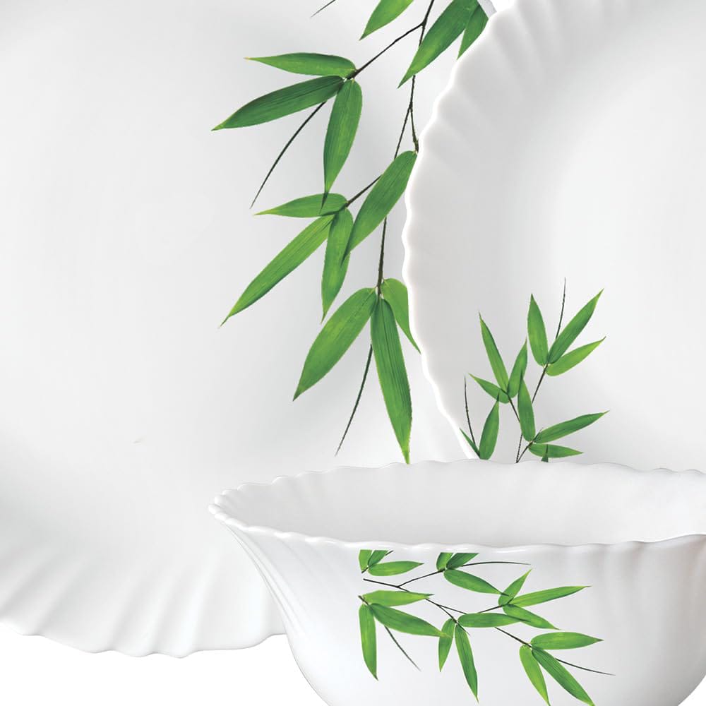 Larah Bamboo Leaves 19 Pcs | Artificial Bamboo Leaf Stems for Home Decor, Living Room, Office, Balcony & Table Decoration | Green Decorative Leaves for Vase & DIY Crafts