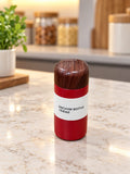 Pocket Thermos 150 ML Vacuum Flask, 1 Piece | Compact Insulated Bottle with Stylish Wooden-Finish Cap | Mini Thermos Bottle for Tea, Coffee, Hot & Cold Beverages | Red