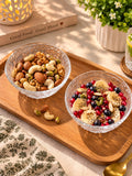 Cool Summer Glacier Glass Bowls Set of 2 | Elegant Textured Glass Serving Bowls for Ice Cream, Desserts, Fruits, Snacks & Salads | Stylish Crystal Look Bowls for Kitchen, Dining & Parties