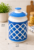 Barniwala 1000 ML Ceramic Cylindrical Storage Jar with Lid | Premium Kitchen Container for Pickle, Achar, Spices, Sugar, Tea, Coffee, Dry Fruits & Snacks | Stylish Pantry Organizer & Food Storage Canister