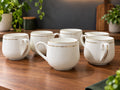 BHARAT CUP SET 6 PCS ANICA – GOLD LINE 200 ML | Premium White Ceramic Tea & Coffee Cups | Elegant Gold Rim Design | Cups Set for Home, Office & Gifting