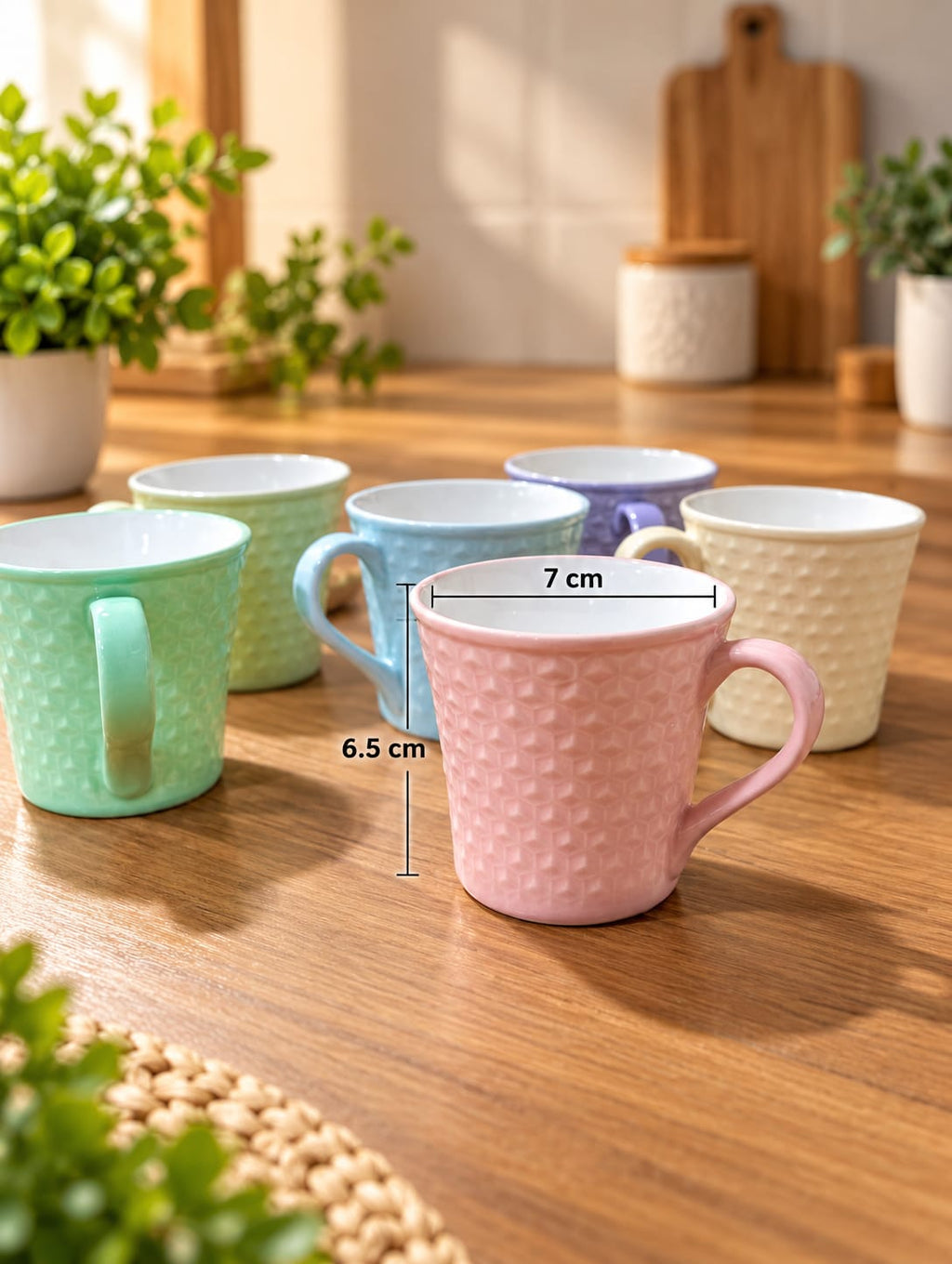 BHARAT CUP SET 6 PCS SOHA SMALL – IMPRESSION SERIES MIX COLOUR 180 ML | Stylish Tea & Coffee Cups | Multi colour Cup Set for Home, Office & Gifting