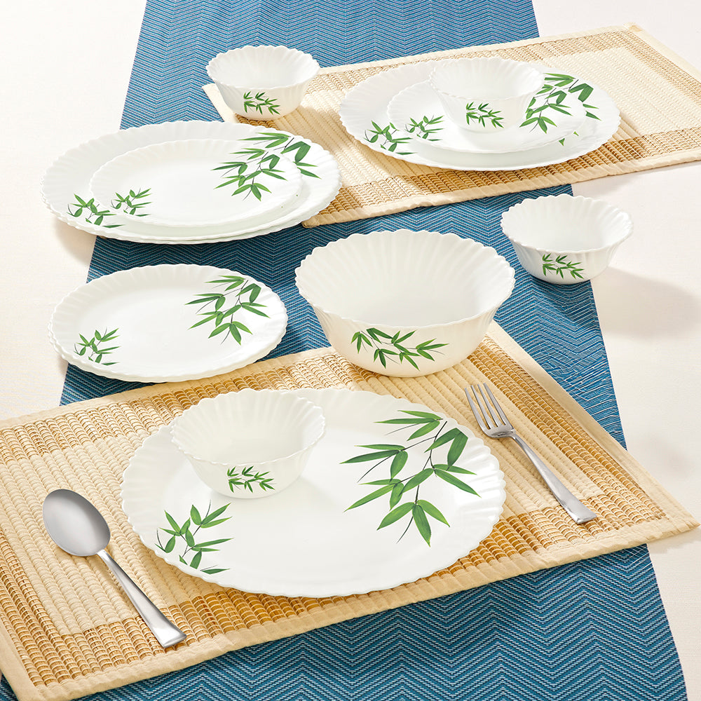 Larah Bamboo Leaves 19 Pcs | Artificial Bamboo Leaf Stems for Home Decor, Living Room, Office, Balcony & Table Decoration | Green Decorative Leaves for Vase & DIY Crafts