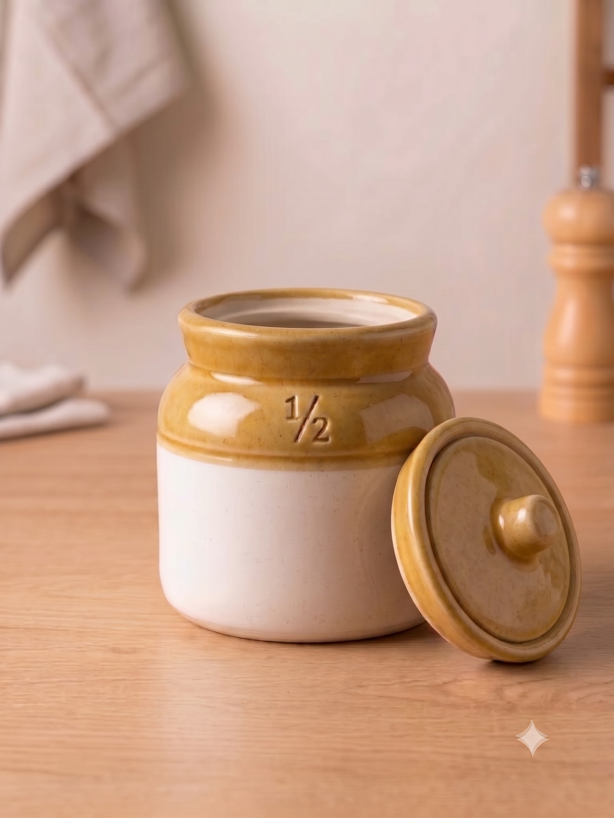 Barniwala 250 ML Ceramic Cylindrical Storage Jar with Lid | Premium Kitchen Container for Pickle, Achar, Spices, Sugar, Tea, Coffee, Dry Fruits & Snacks | Stylish Pantry Organizer & Food Storage Canister