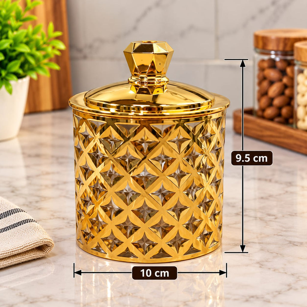 Barniwala Deluxe Canister 550 ML, 1 Pc | Premium Decorative Storage Container with Lid | Elegant Kitchen Canister for Dry Fruits, Nuts, Snacks, Cookies, Sugar, Tea & Coffee