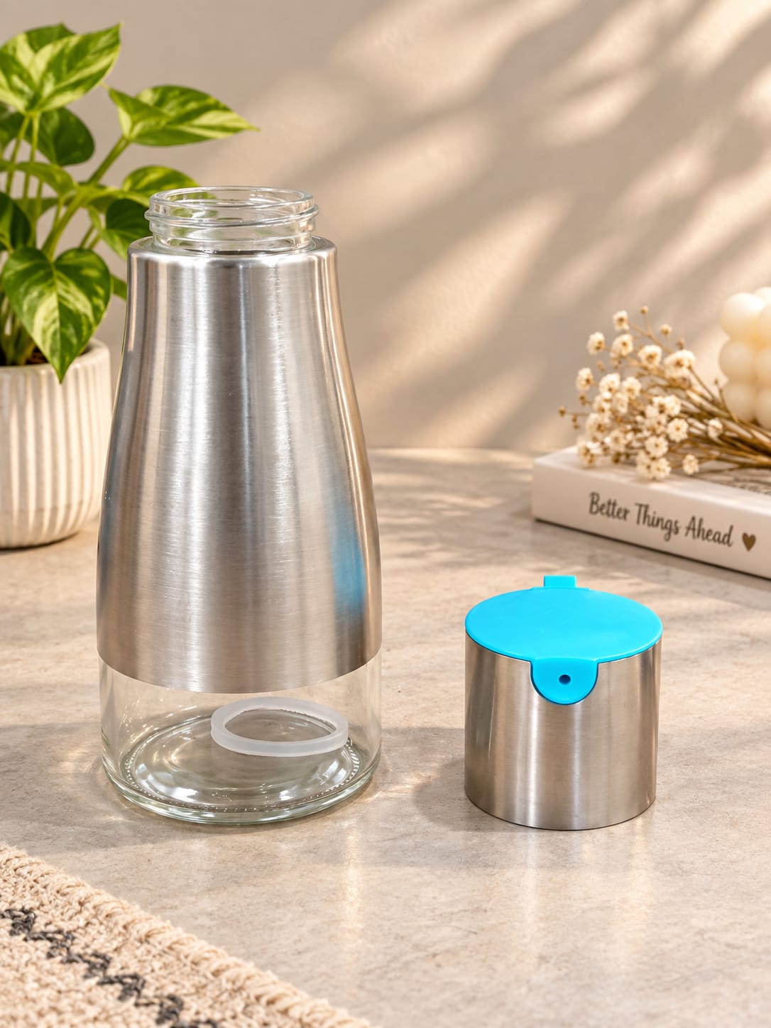 Barniwala 1 Pc Oil Dispenser Bottle for Kitchen | Reusable Cooking Oil Bottle with Easy Pour Spout | Leak-Proof Kitchen Oil Container for Cooking Oil, Vinegar, Sauce & Liquid Condiments