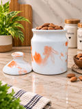 Barniwala 500 ML Ceramic Cutting Jar with Lid | Stylish Decorative Storage Container for Kitchen & Pantry | Ideal for Pickle, Achar, Spices, Dry Fruits, Snacks, Tea, Coffee & Sugar | Premium Ceramic Kitchen Organizer