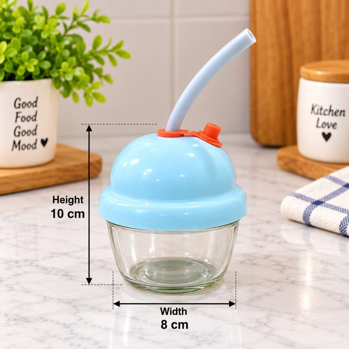 Barniwala 1 Pc Mini Glass Tumbler | Small Drinking Glass for Juice, Water, Milk & Beverages | Compact Clear Glass Cup for Kitchen, Dining Table & Home Use