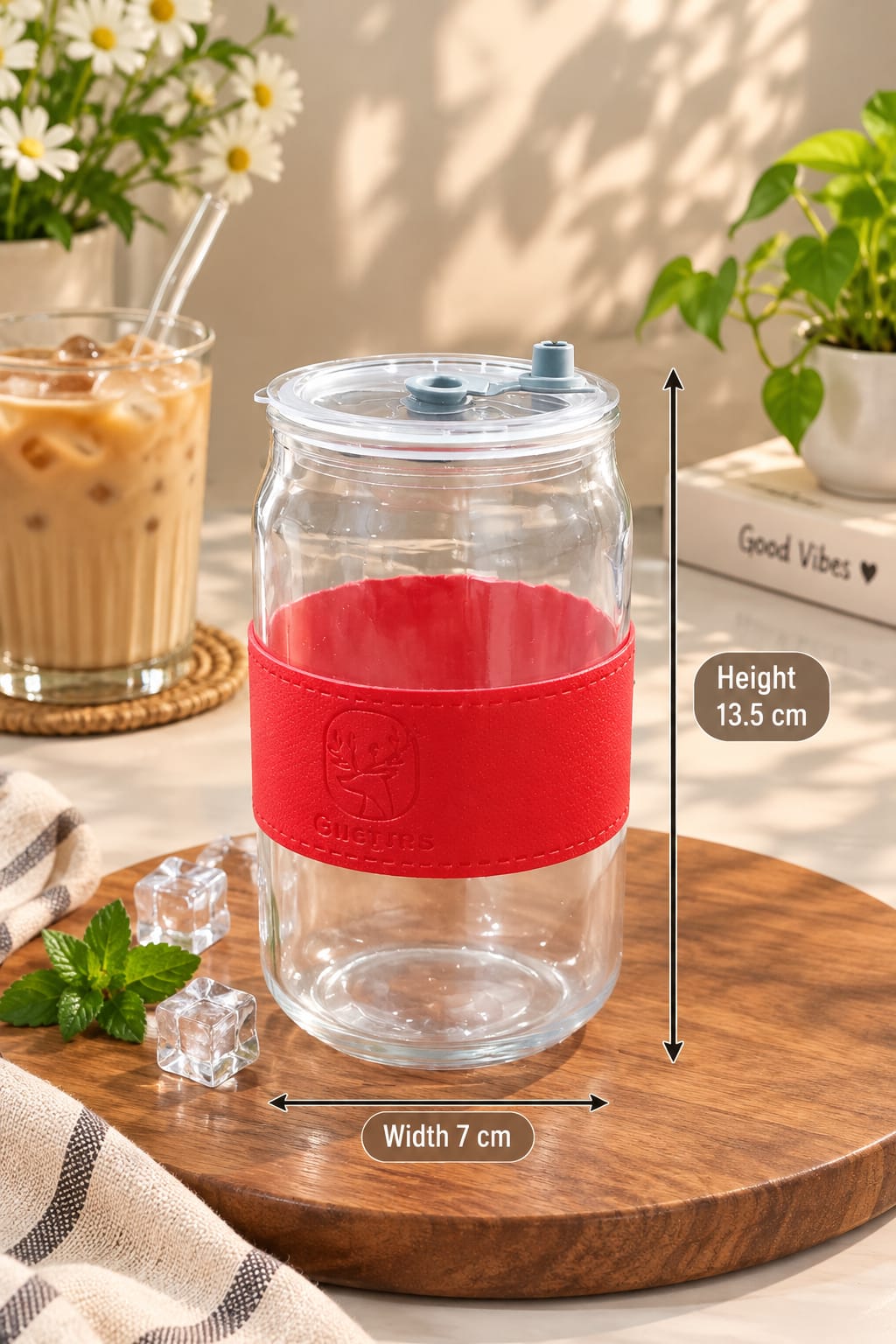 Barniwala 1 Pc Glass Tumbler | Clear Drinking Glass for Water, Juice, Milk & Cold Beverages | Stylish Transparent Tumbler for Kitchen, Dining Table, Home & Restaurant Use