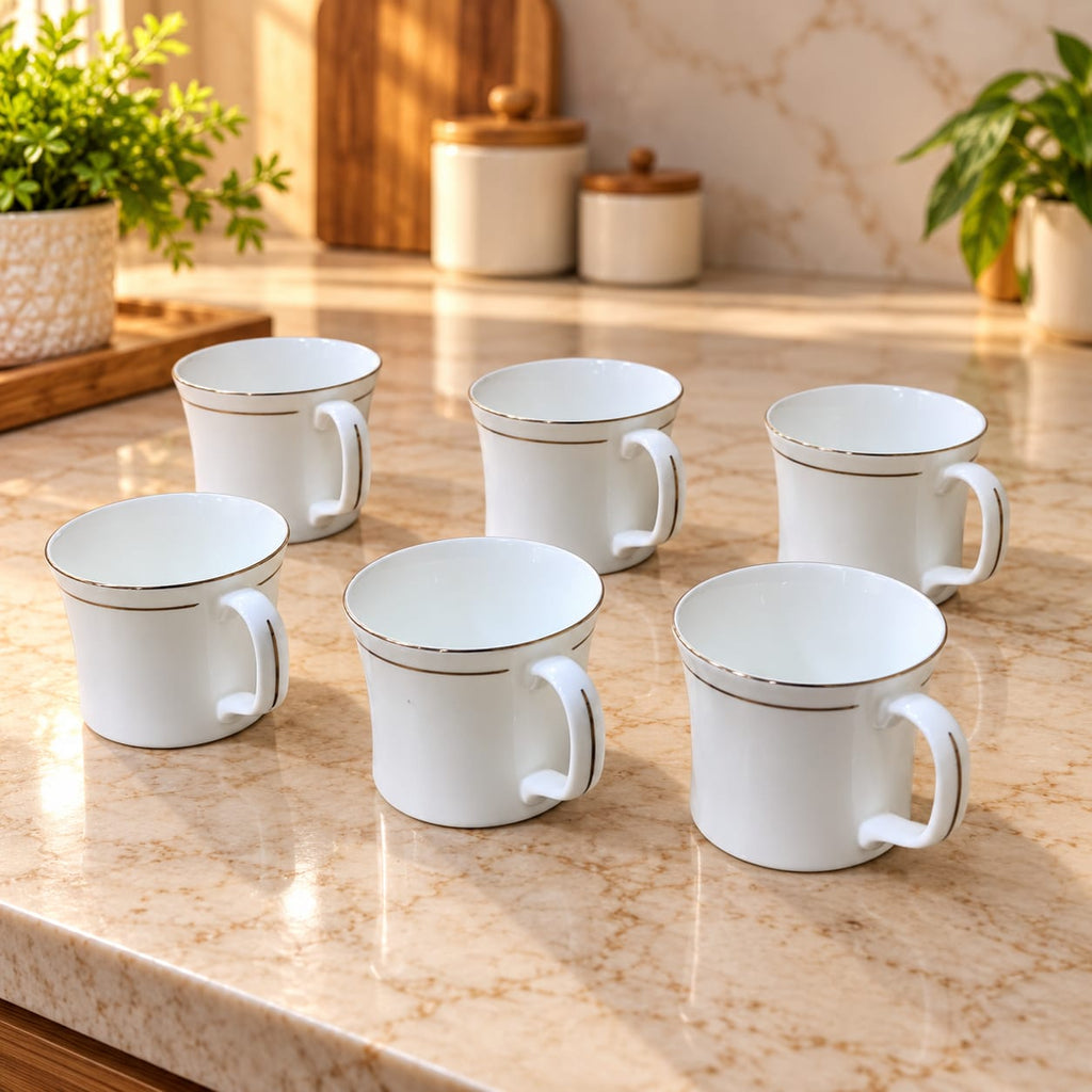 CLAY CRAFT CUP SET 6 PCS 200 ML LIZA 110 | Stylish Tea & Coffee Cups | Beverage Cups Set for Home, Kitchen & Dining