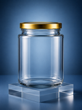Barniwala Airtight Glass Jar with Gold Lid