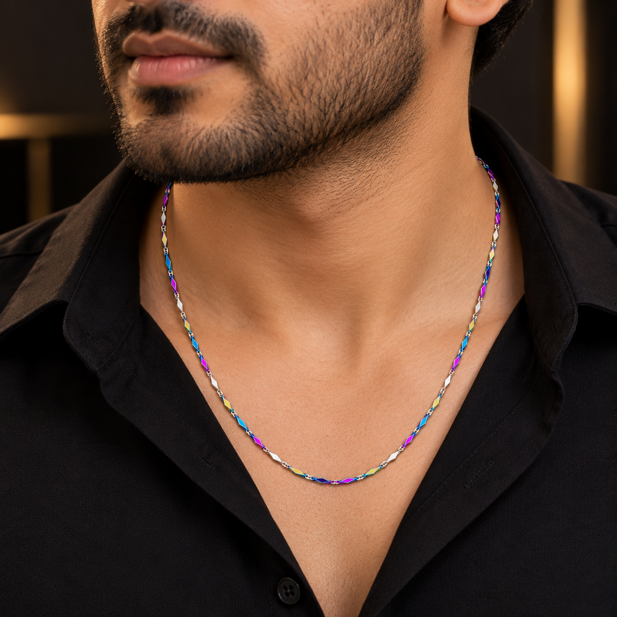 Stainless Steel Silver Chain for Men, 48 cm Length, 2 mm Width | Stylish Classic Link Necklace, Sleek Silver-Tone Fashion Jewellery for Casual Wear, Party Wear & Gifting